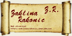 Žaklina Rakonić vizit kartica